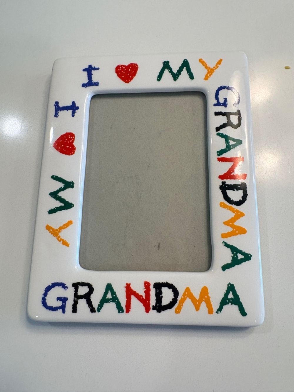 Vintage I Love My Grandma Ceramic Picture Frame 3.5 X 5